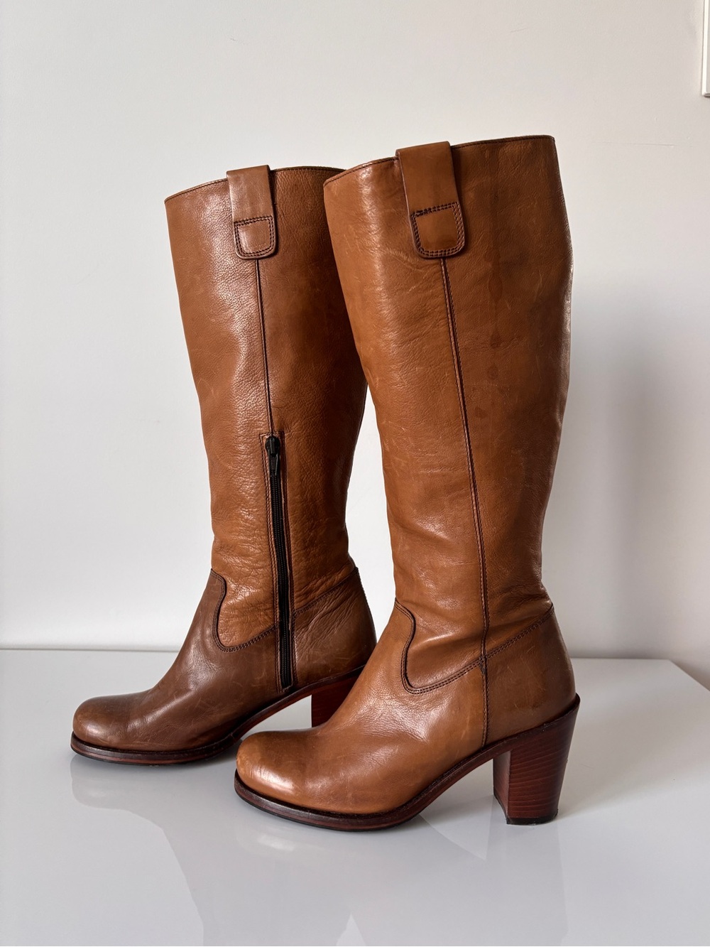 Classic Vintage Tall Leather Riding Boots